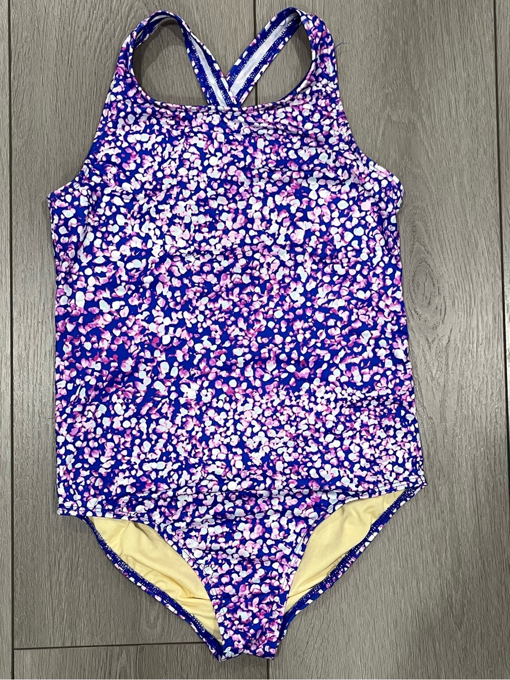 Lands' End Girls' Electric Blue Mosaic Dot One-Piece Swimsuit